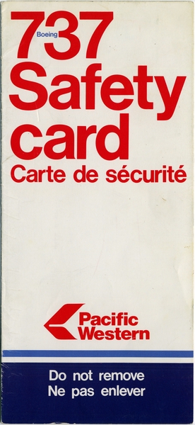 Image: safety information card: Pacific Western, Boeing 737
