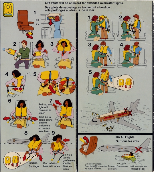 Image: safety information card: Pacific Western, Boeing 737