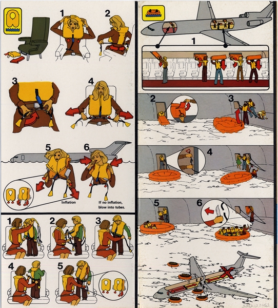 Image: safety information card: Pan American World Airways, Boeing 727-100