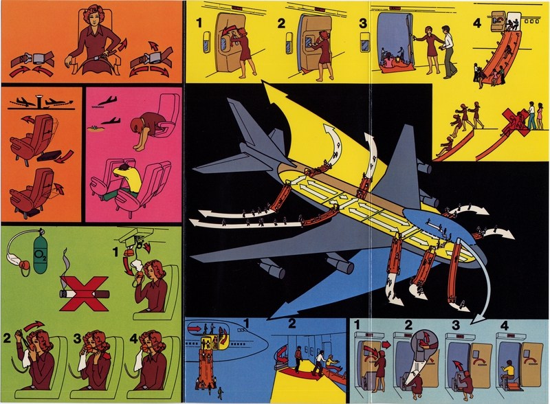 Image: safety information card: Pan American World Airways, Boeing 747SP
