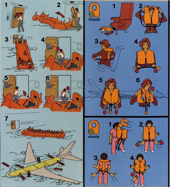 Image: safety information card: Pan American World Airways, Boeing 747SP