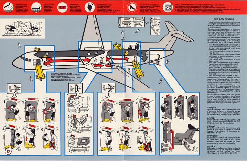 Image: safety information card: Pan American World Airways, Boeing 727