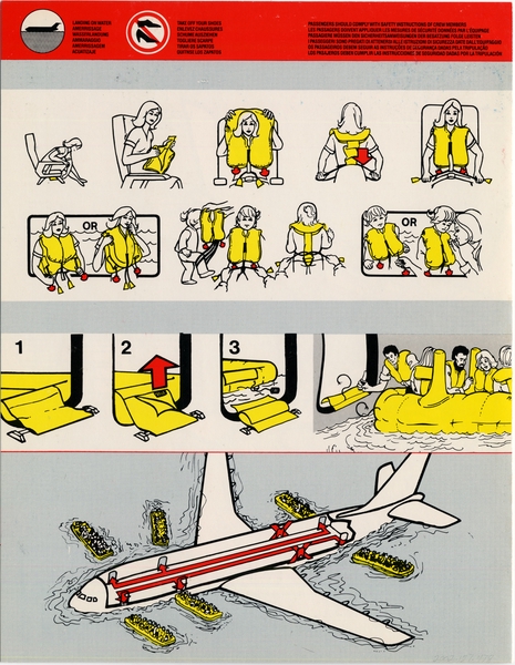 Image: safety information card: Pan American World Airways, Airbus A300