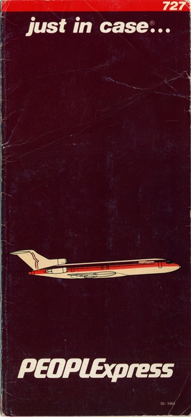 Image: safety information card: PEOPLExpress, Boeing 727