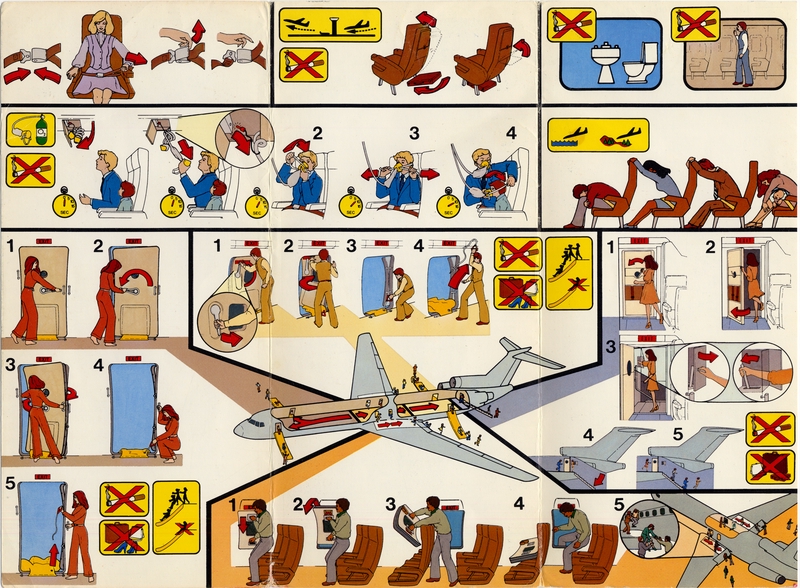 Image: safety information card: PEOPLExpress, Boeing 727
