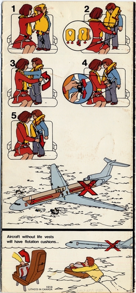 Image: safety information card: PEOPLExpress, Boeing 727