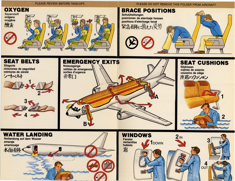 Image: safety information card: Piedmont Airlines, Boeing 737-200