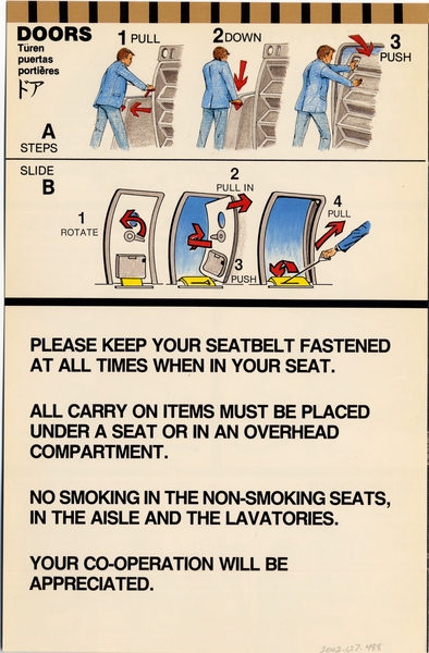 Image: safety information card: Piedmont Airlines, Boeing 737-200