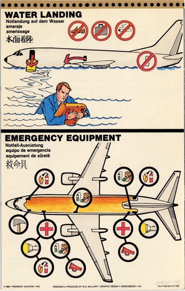 Image: safety information card: Piedmont Airlines, Boeing 737-300