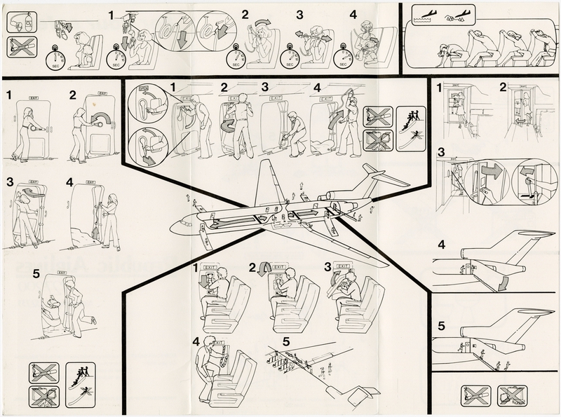 Image: safety information card: Republic Airlines, Boeing 727-200