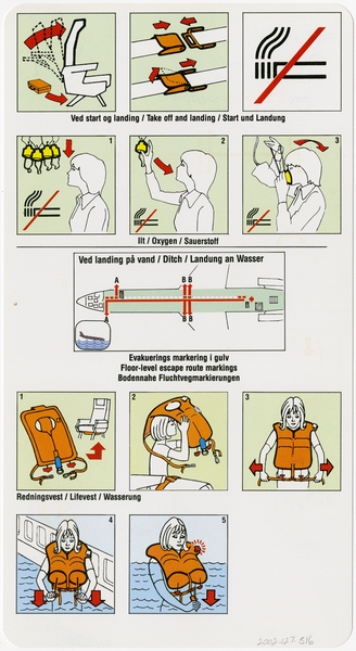 Image: safety information card: Sterling European Airlines, Boeing 727