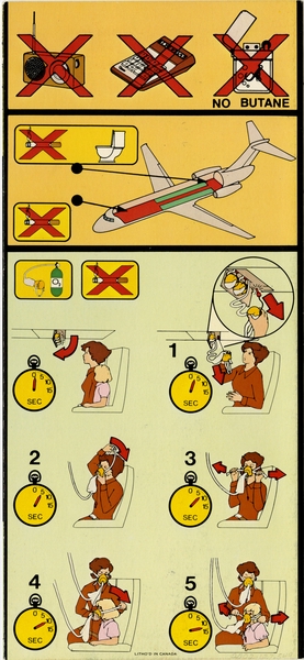 Image: safety information card: Sunworld International Airways, Douglas DC-9