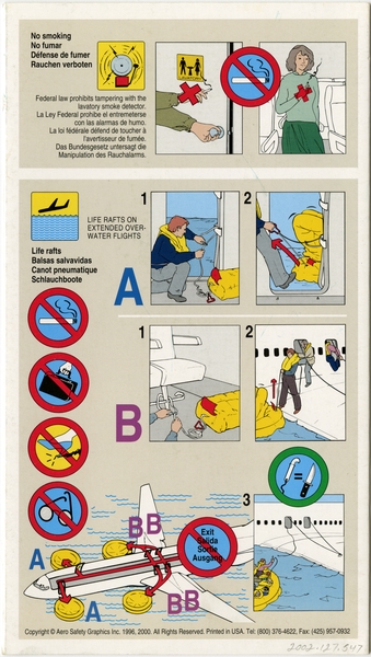 Image: safety information card: Sun Country Airlines, Douglas DC-8