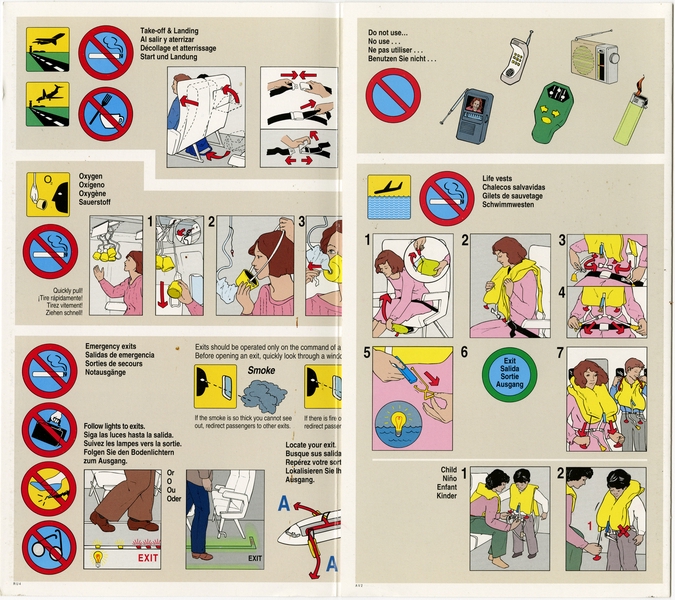 Image: safety information card: Sun Country Airlines, Douglas DC-8