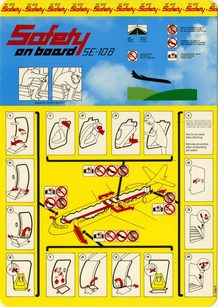 Image: safety information card: Sud Aviation Caravelle SE-10B