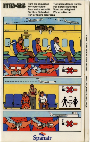 Image: safety information card: Spanair, McDonnell Douglas MD-83