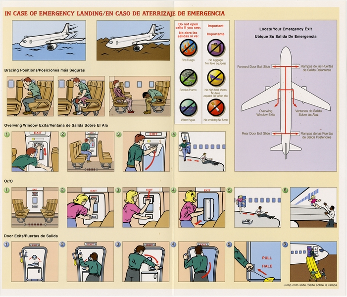 Image: safety information card: Southwest Airlines, Boeing 737