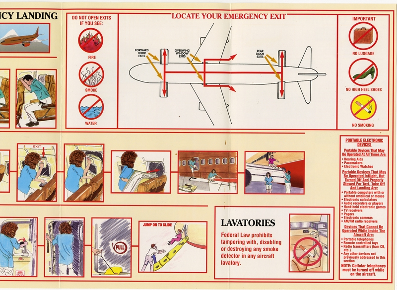 Image: safety information card: Southwest Airlines, Boeing 737