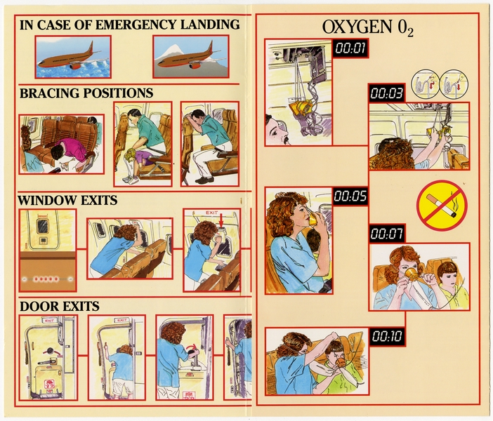 Image: safety information card: Southwest Airlines, Boeing 737