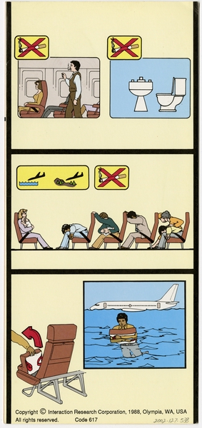 Image: safety information card: Southwest Airlines, Boeing 737