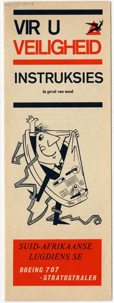 Image: safety information card: South African Airways, Boeing 707