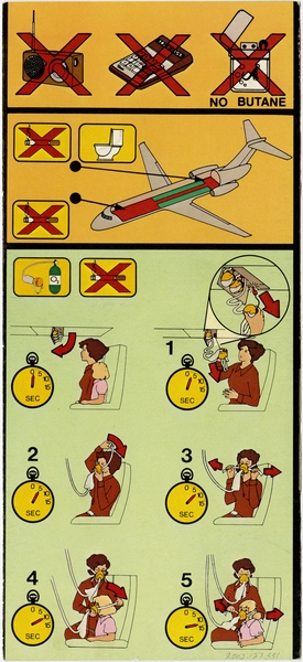 Image: safety information card: Texas International, Douglas DC-9 Series 30 & DC-9-15F