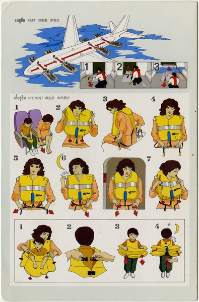 Image: safety information card: Thai Airways International, Boeing 747-300/400