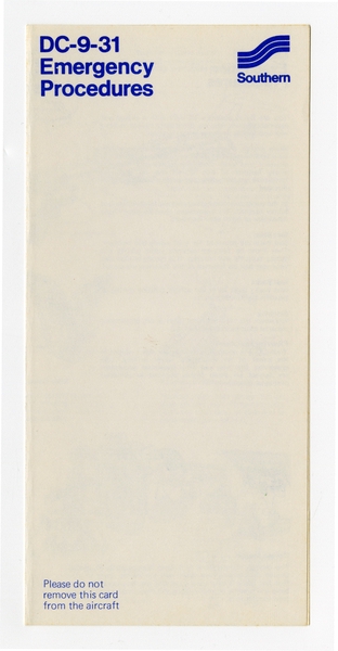 Image: safety information card: Southern Airways, Douglas DC-9-31