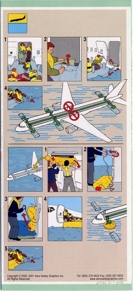 Image: safety information card: Continental Airlines, Boeing 757-200