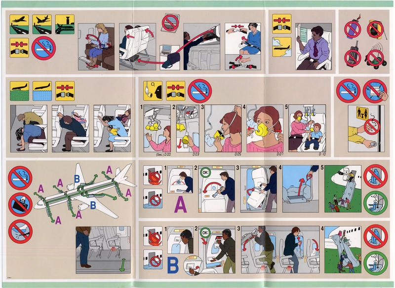Image: safety information card: Continental Airlines, Boeing 757-200
