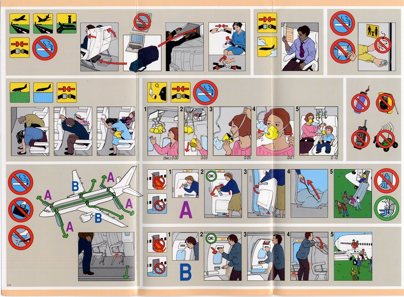 Image: safety information card: Continental Airlines, Boeing 737-300/500