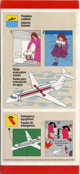 Image: safety information card: Continental Express, Embraer ERJ