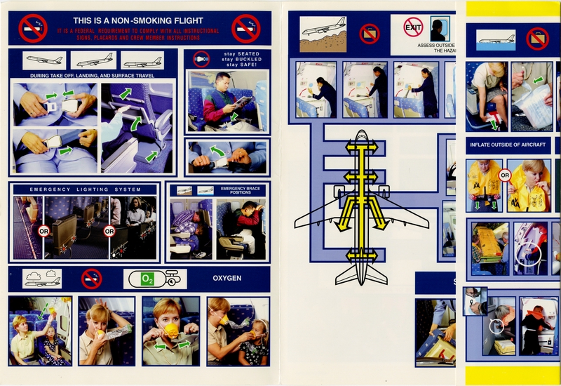Image: safety information card: American Airlines, Boeing 757