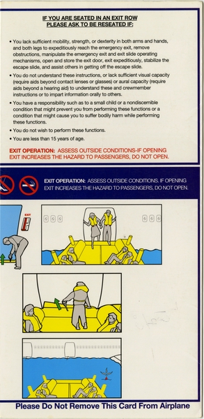 Image: safety information card: American Airlines, McDonnell Douglas MD-11