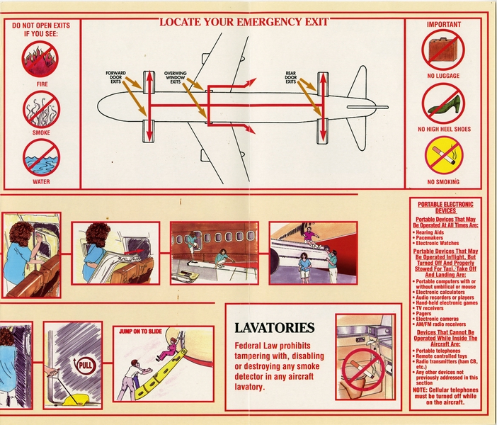 Image: safety information card: Southwest Airlines, Boeing 737