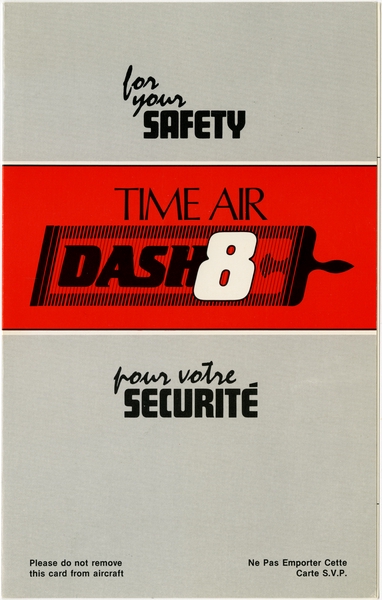 Image: safety information card: Time Air, de Havilland DHC-8 Dash 8