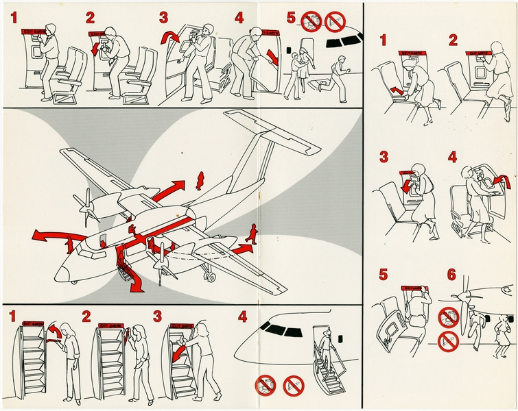 Image: safety information card: Time Air, de Havilland DHC-8 Dash 8