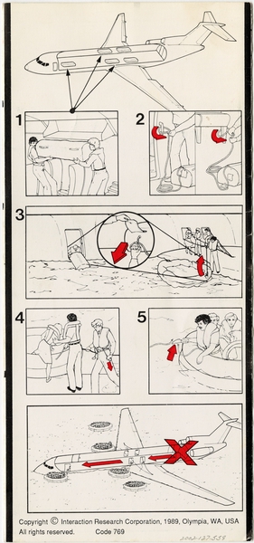Image: safety information card: TransOcean Airways, Boeing 727-200