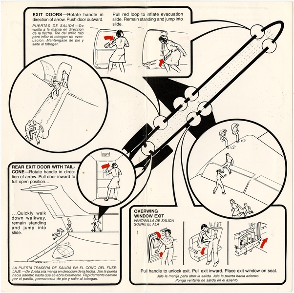 Image: safety information card: TranStar Airlines, Douglas DC-9 Super 80