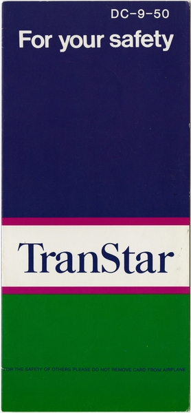 Image: safety information card: TranStar Airlines, Douglas DC-9-50