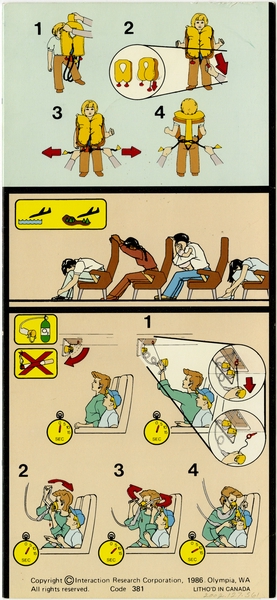 Image: safety information card: TranStar Airlines, Douglas DC-9-50
