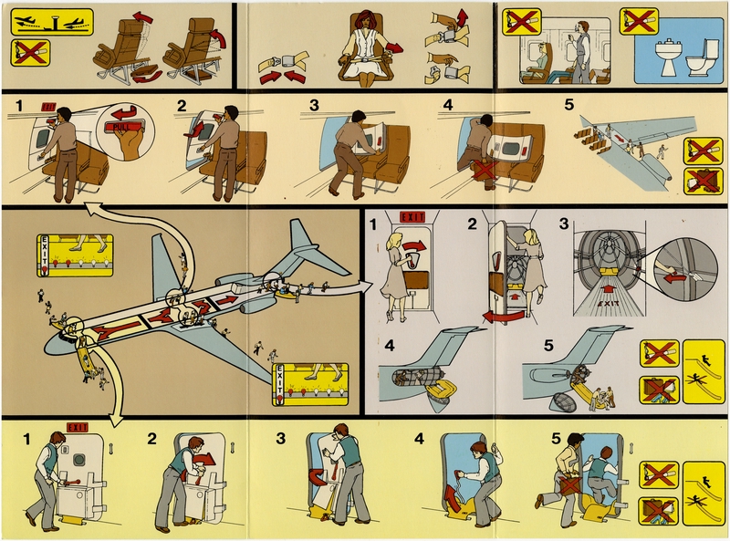 Image: safety information card: TranStar Airlines, Douglas DC-9-50