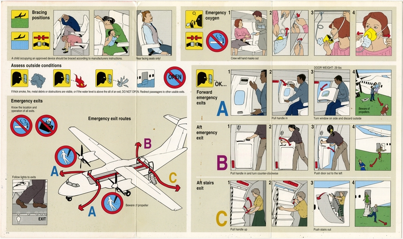 Image: safety information card: Trans States Airlines (TSA), ATR 42