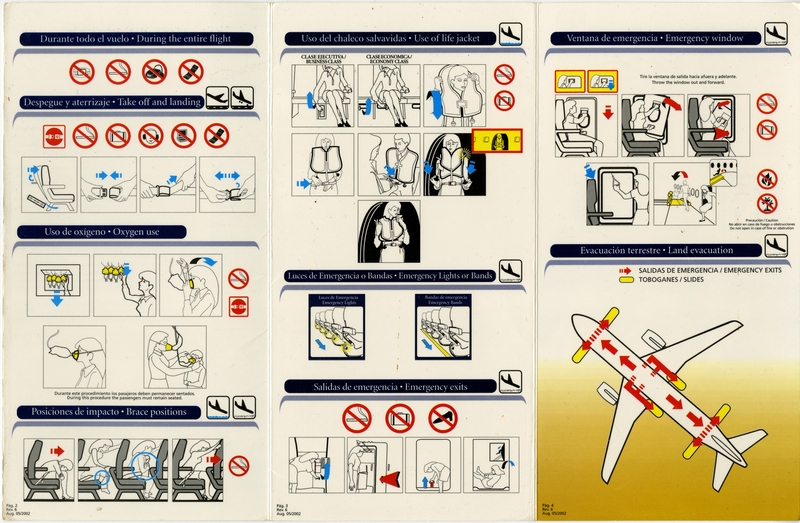 Image: safety information card: TACA International Airlines, Airbus A320