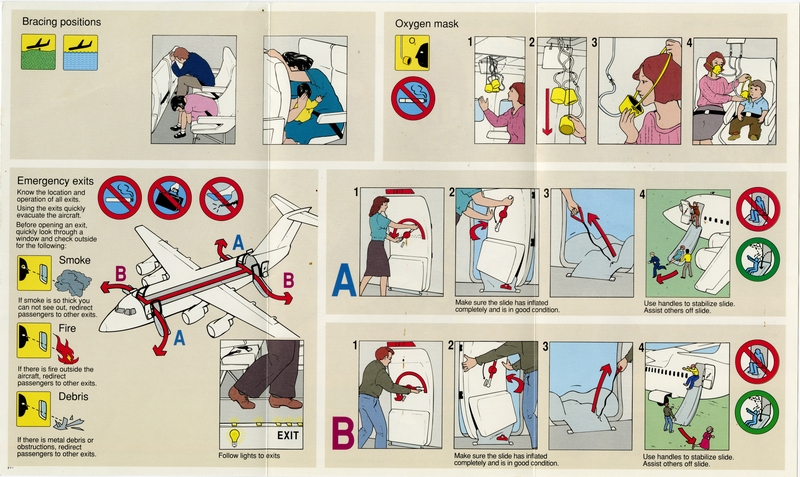 Image: safety information card: United Express, British Aerospace BAe-146