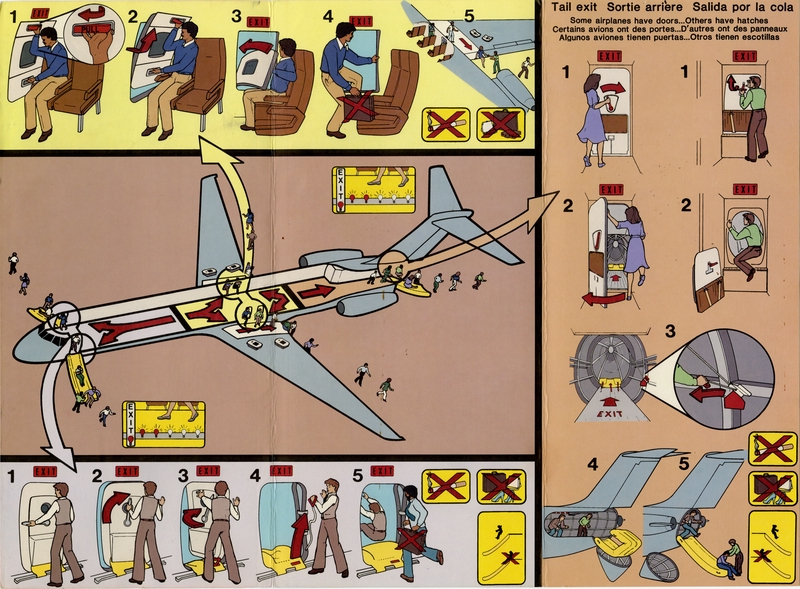 Image: safety information card: USAir, Douglas DC-9