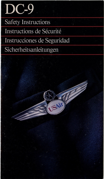 Image: safety information card: USAir, Douglas DC-9