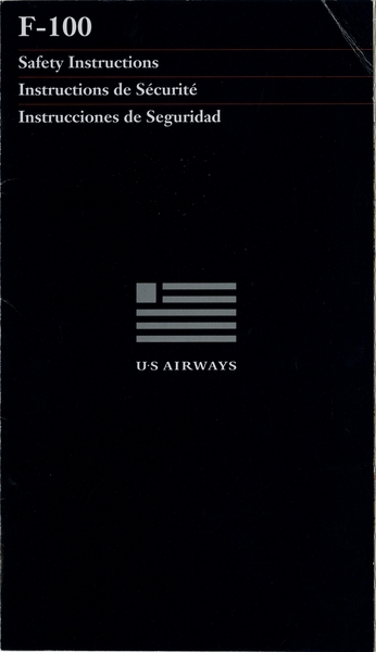 Image: safety information card: US Airways, Fokker F.100