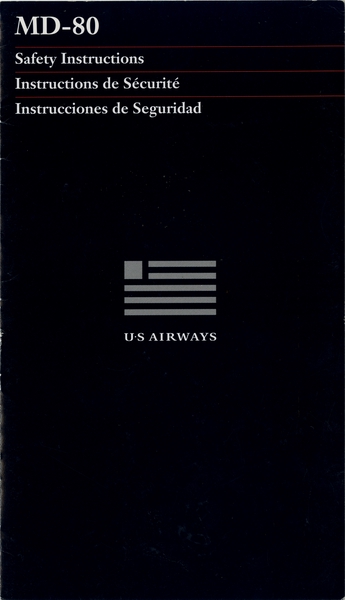 Image: safety information card: US Airways, McDonnell Douglas MD-80