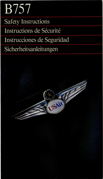 Image: safety information card: USAir, Boeing 757